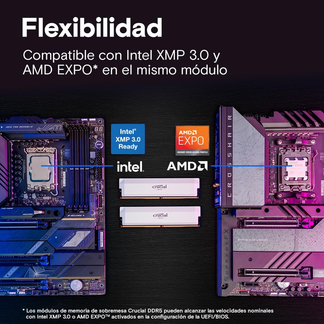 Crucial Pro RAM DDR5 64GB (2x32GB) 6400MHz CL40, Overclocking